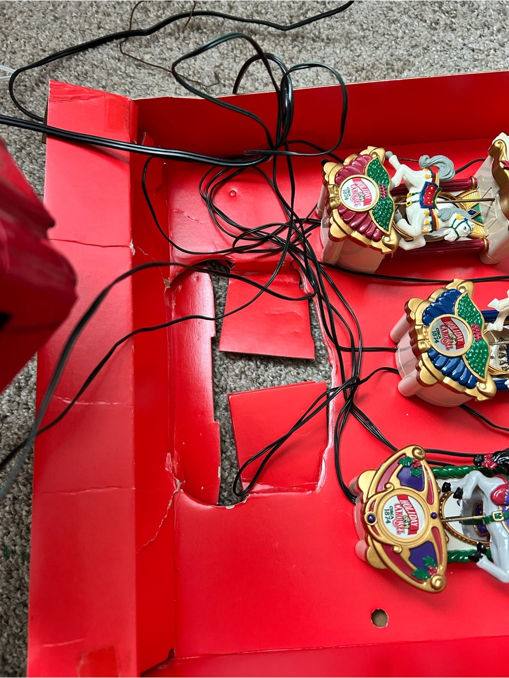 Mr Christmas Vintage rare 1992 holiday carousel 6 horses 21 Carols music lights - Picture 7 of 13